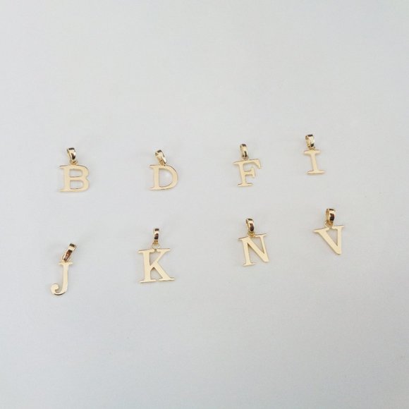A to Z, 10K Solid Gold Initial Charm, Letter Pendant Necklace 18" Chain - Picture 8 of 8
